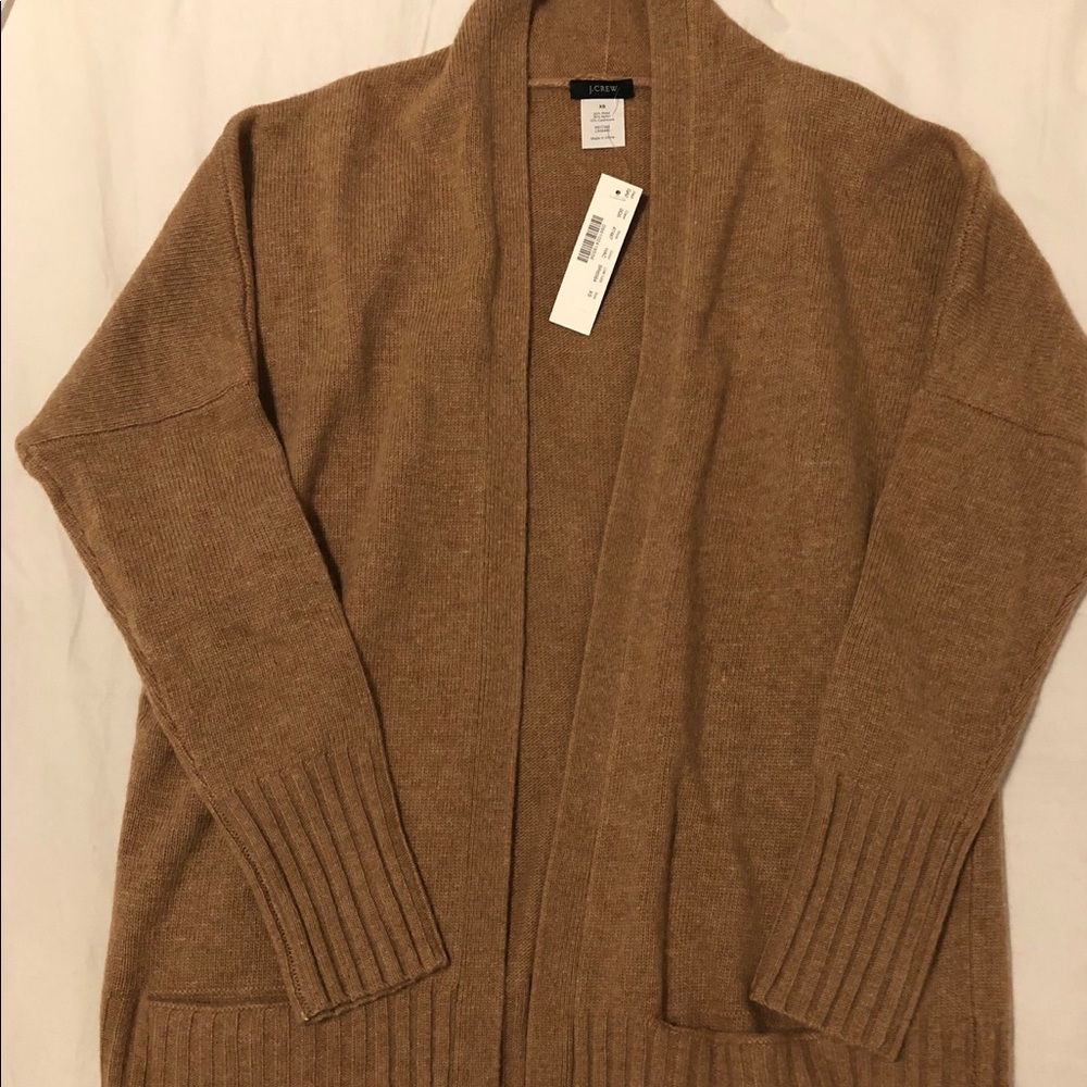 NWT J. Crew Cashmere Blend Tan Cardigan Size XS